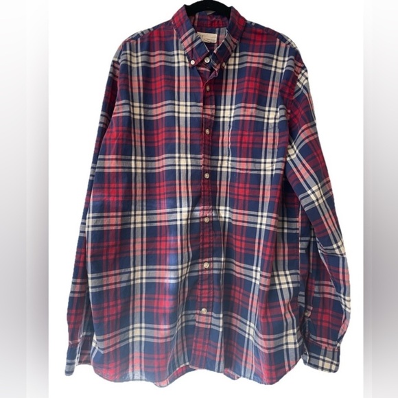 GAP Men’s Plaid Button Down Red Blue Plaid Size XL preppy, workwear, classic - Picture 6 of 6